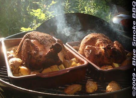 Foto van Blue Smoke Barbecue Kip met Kruidige Aardappelen en Sjalotjes.